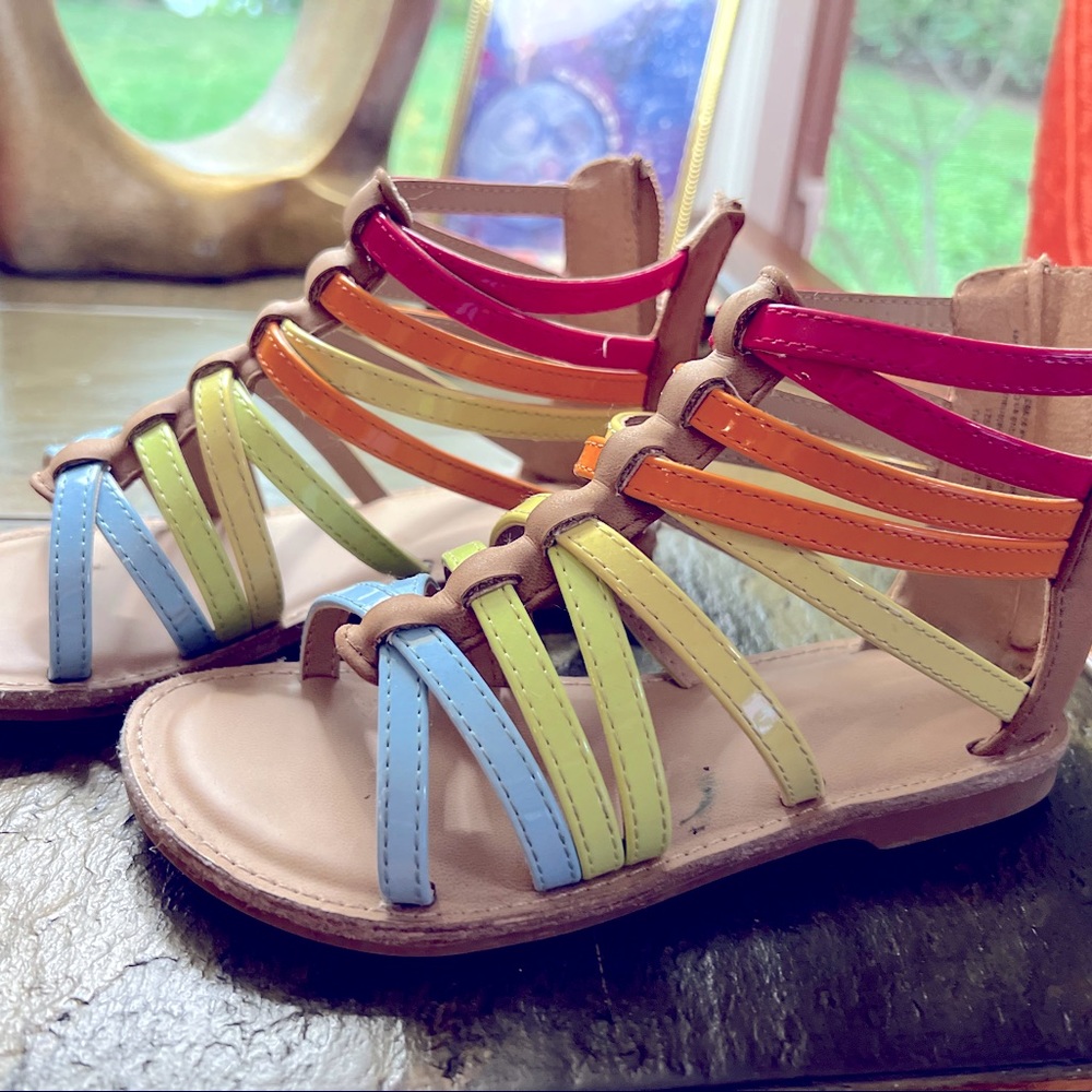 Girls’ Size 12 Rainbow Gladiator Sandals